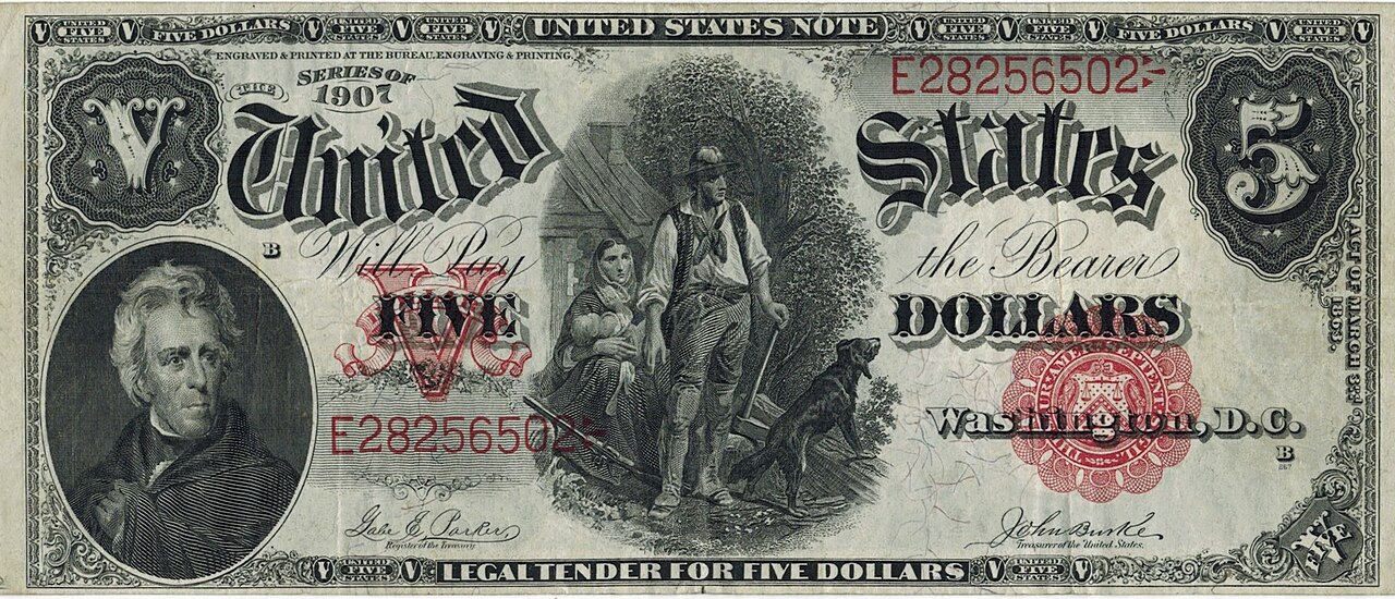 1907 Series United States five-dollar bill