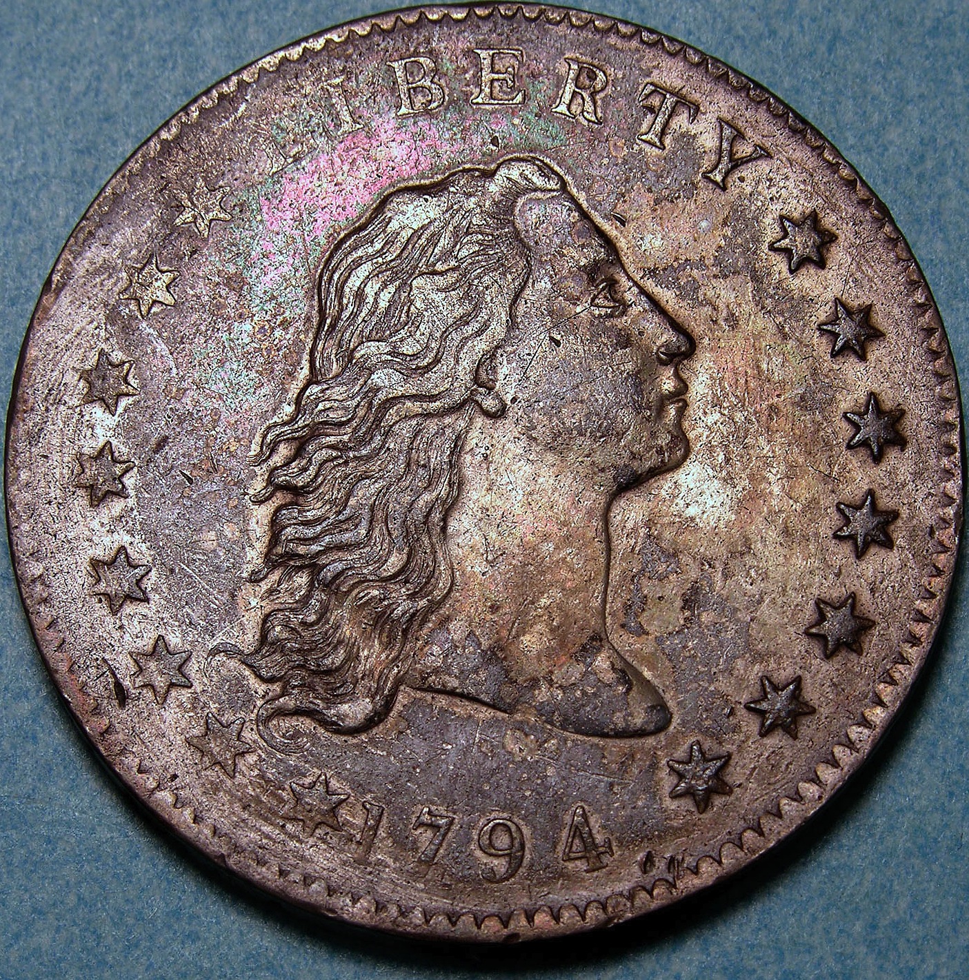 1794 Flowing Hair silver dollar - the first US silver dollar