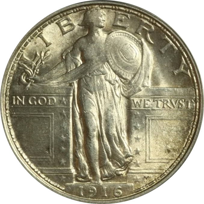 1916 Standing Liberty quarter US silver coin