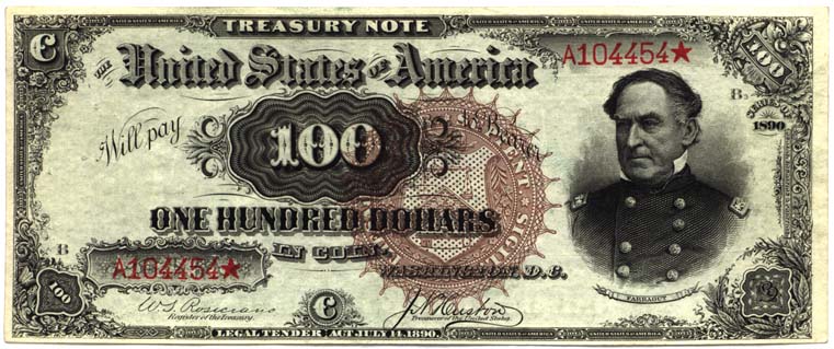 1890 US Treasury Note