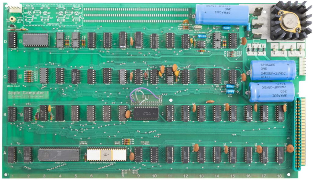 Apple-1 personal computer (1976), the first product sold by Apple Computer