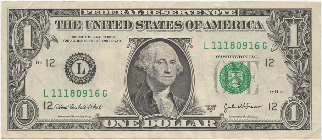 Vintage paper money banknote