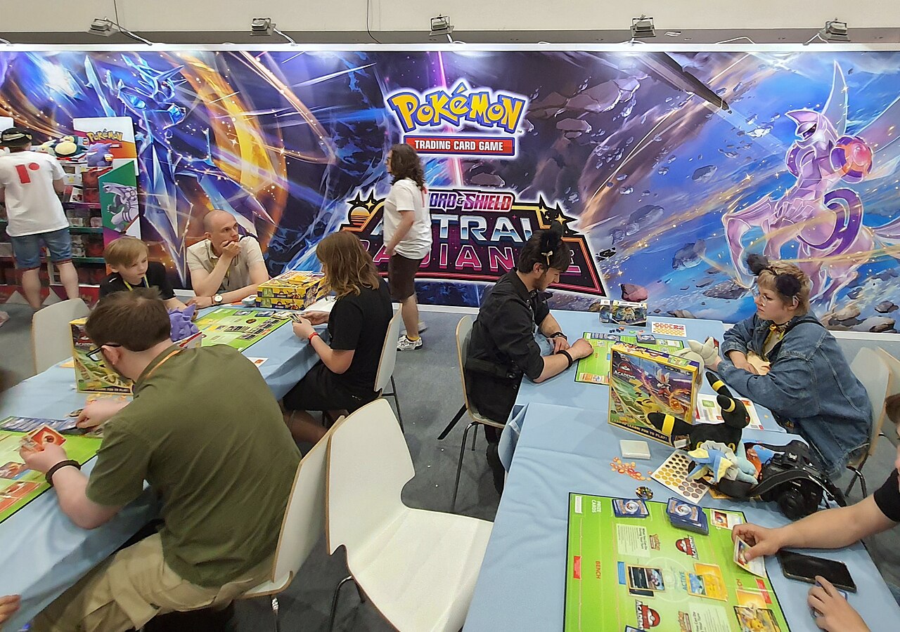 Pokemon Trading Card Game cards on display