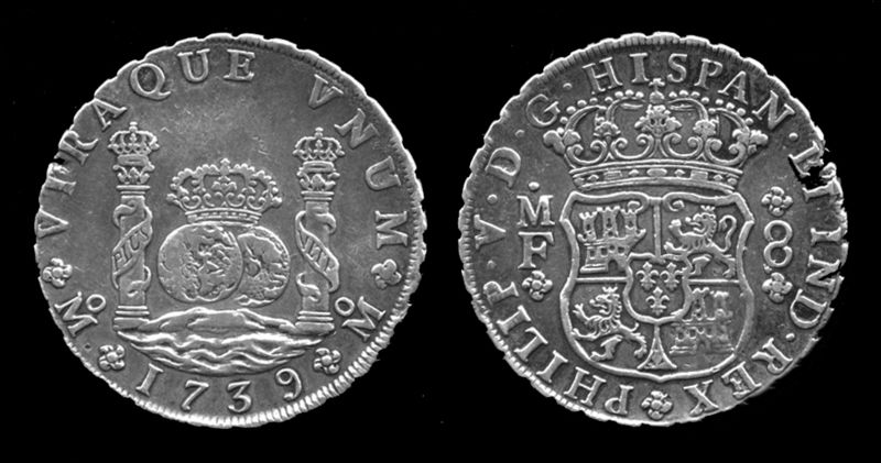 Spanish 8 reales pillar dollar of Philip V